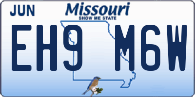 MO license plate EH9M6W