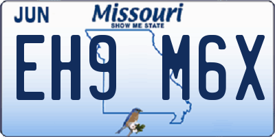 MO license plate EH9M6X