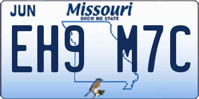 MO license plate EH9M7C