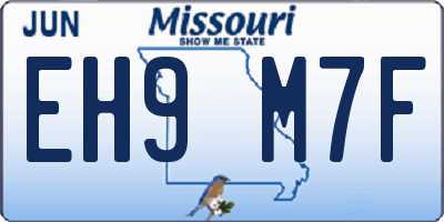 MO license plate EH9M7F