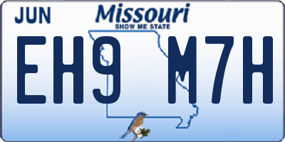 MO license plate EH9M7H