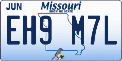 MO license plate EH9M7L