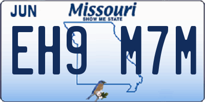 MO license plate EH9M7M