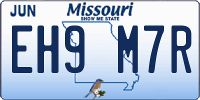 MO license plate EH9M7R