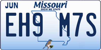 MO license plate EH9M7S