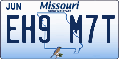 MO license plate EH9M7T