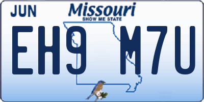 MO license plate EH9M7U