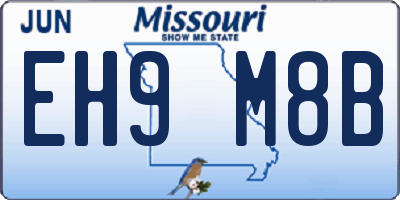 MO license plate EH9M8B