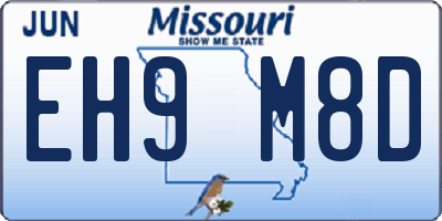 MO license plate EH9M8D