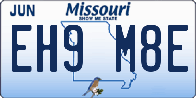 MO license plate EH9M8E