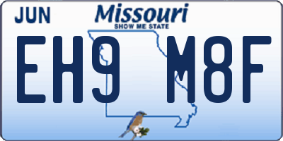 MO license plate EH9M8F