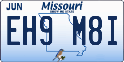 MO license plate EH9M8I