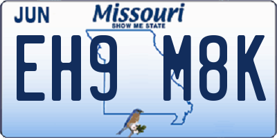 MO license plate EH9M8K