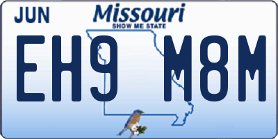 MO license plate EH9M8M