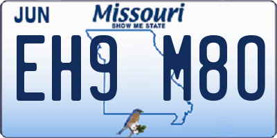 MO license plate EH9M8O