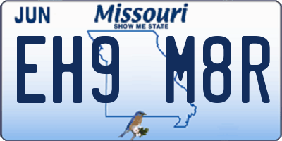 MO license plate EH9M8R