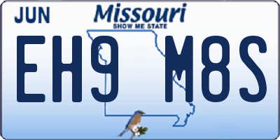 MO license plate EH9M8S