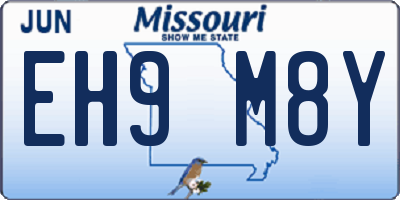 MO license plate EH9M8Y