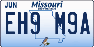 MO license plate EH9M9A