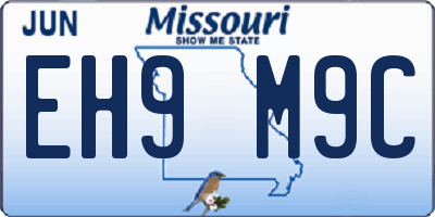 MO license plate EH9M9C