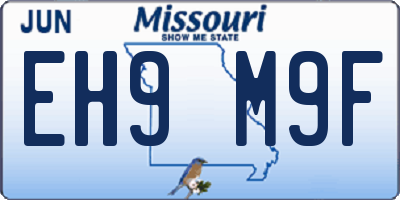 MO license plate EH9M9F