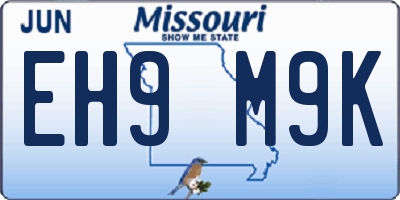 MO license plate EH9M9K