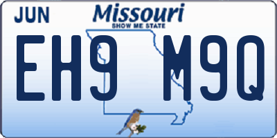 MO license plate EH9M9Q