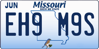 MO license plate EH9M9S