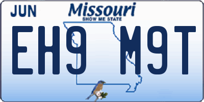 MO license plate EH9M9T