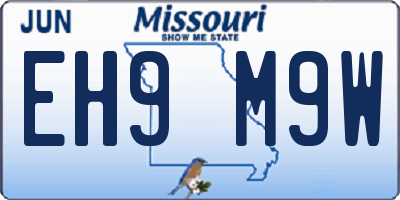 MO license plate EH9M9W