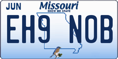 MO license plate EH9N0B