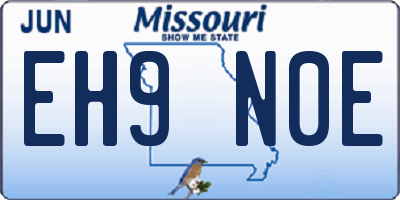 MO license plate EH9N0E