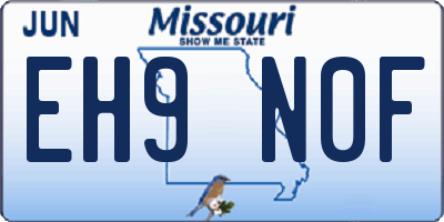 MO license plate EH9N0F