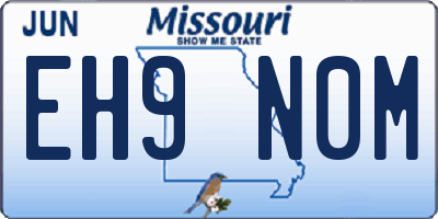 MO license plate EH9N0M