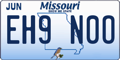 MO license plate EH9N0O