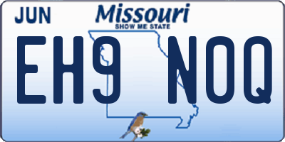 MO license plate EH9N0Q