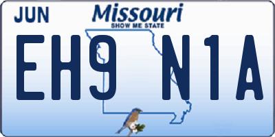 MO license plate EH9N1A