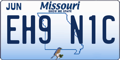 MO license plate EH9N1C