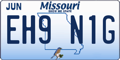 MO license plate EH9N1G