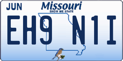 MO license plate EH9N1I