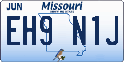 MO license plate EH9N1J