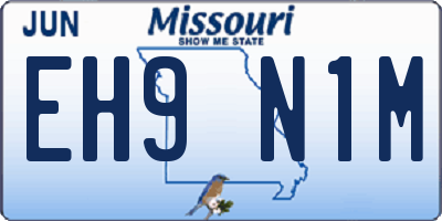 MO license plate EH9N1M