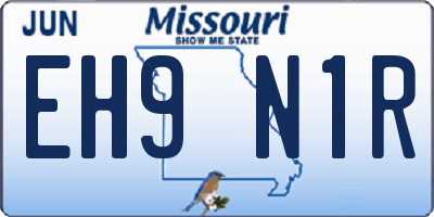 MO license plate EH9N1R