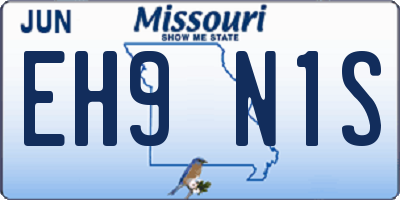 MO license plate EH9N1S