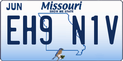 MO license plate EH9N1V