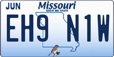 MO license plate EH9N1W