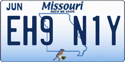 MO license plate EH9N1Y