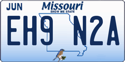 MO license plate EH9N2A