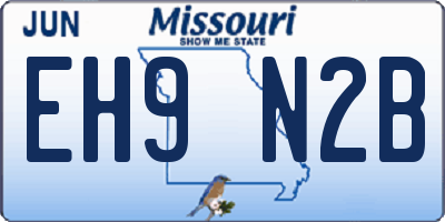 MO license plate EH9N2B