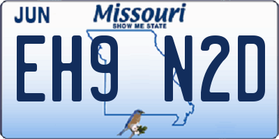 MO license plate EH9N2D